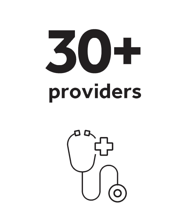 30+ providers