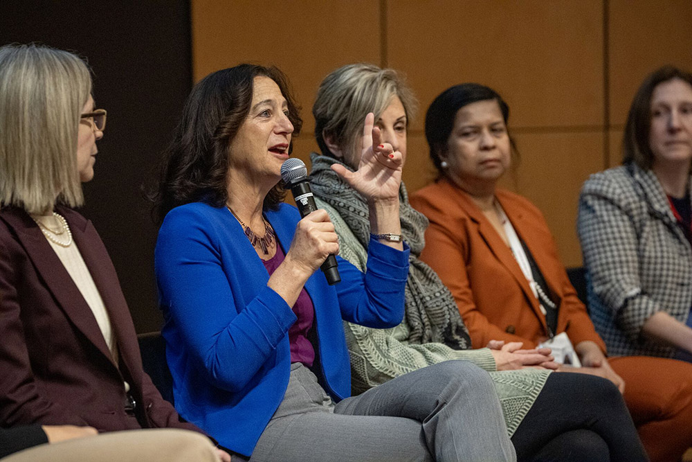 SBU President Andrea Goldsmith speaks at the panel discussion on Advocating Toward Leadership