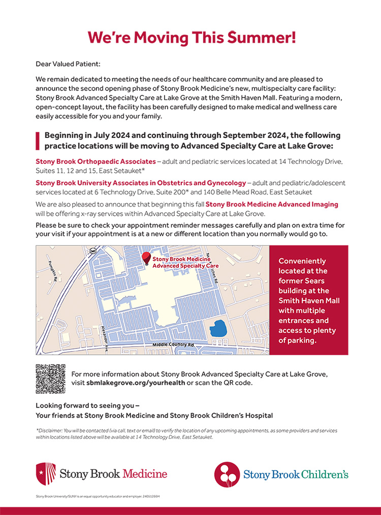 Stony Brook Orthopaedic Associates Stony Brook Medicine