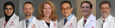 Our ENT Physicians: (l to r) Drs. Sidrah M. Ahmad, Lukasz Czerwonka, Melissa M. Mortensen, Joshua M. Rosenthal, Ghassan J. Samara, and David A. Schessel. an image is here