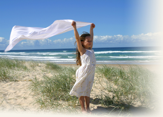 Young Girl on Beach Image