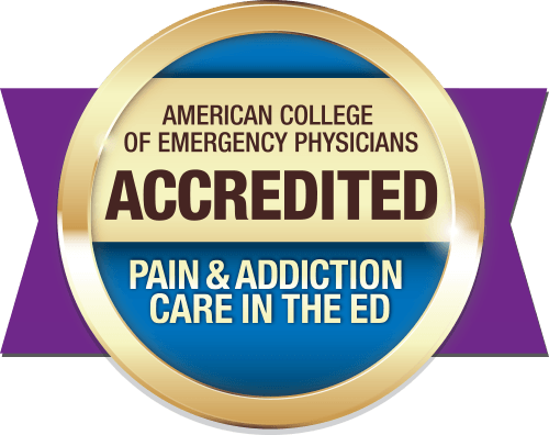 American College of Emergency Physicians Accredited Pain and addiction Care in the ED Awarc